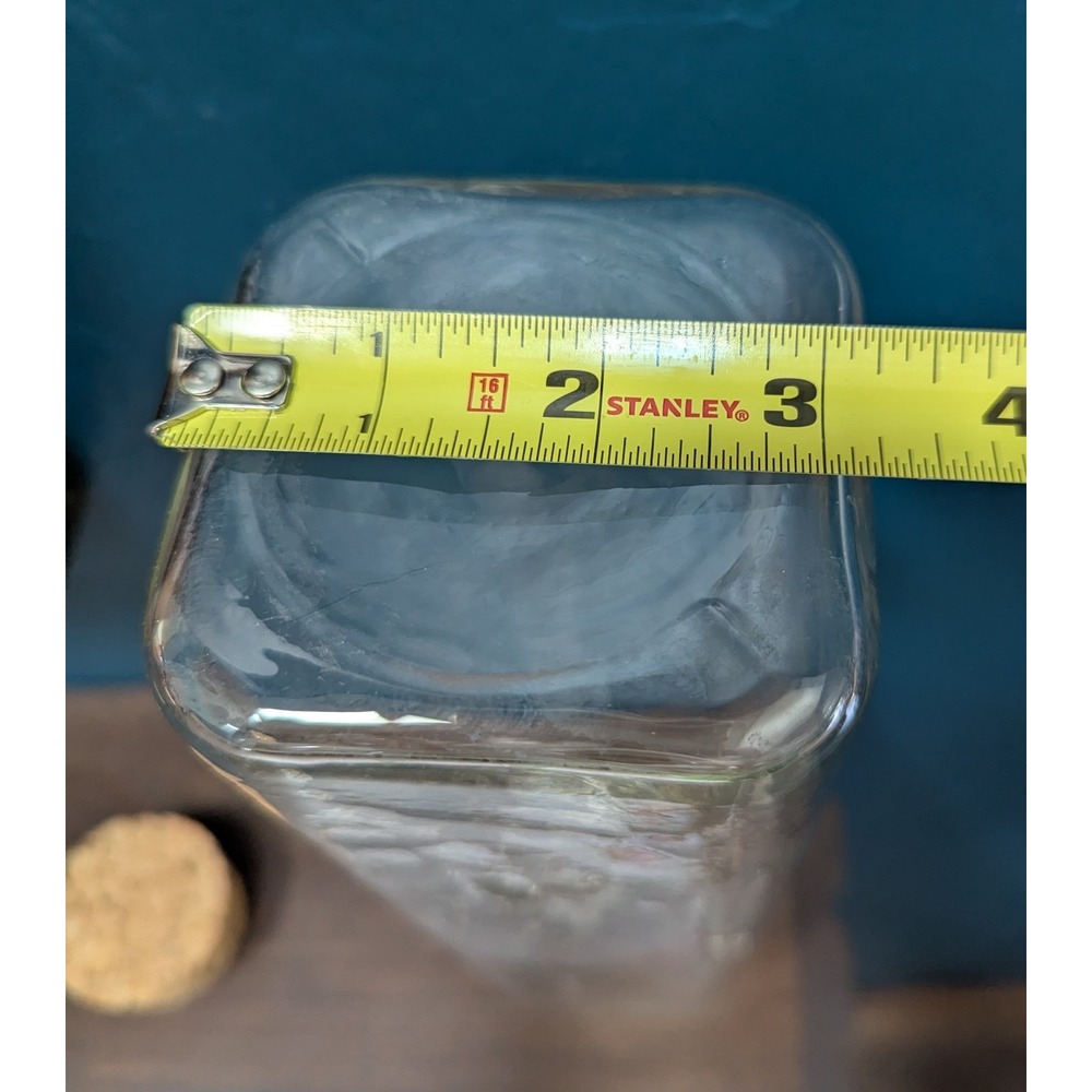 Vintage 70s Hammered Glass Storage/Apothecary Jar W/ Original Cork Stopper 13.5" - Picture 9 of 11